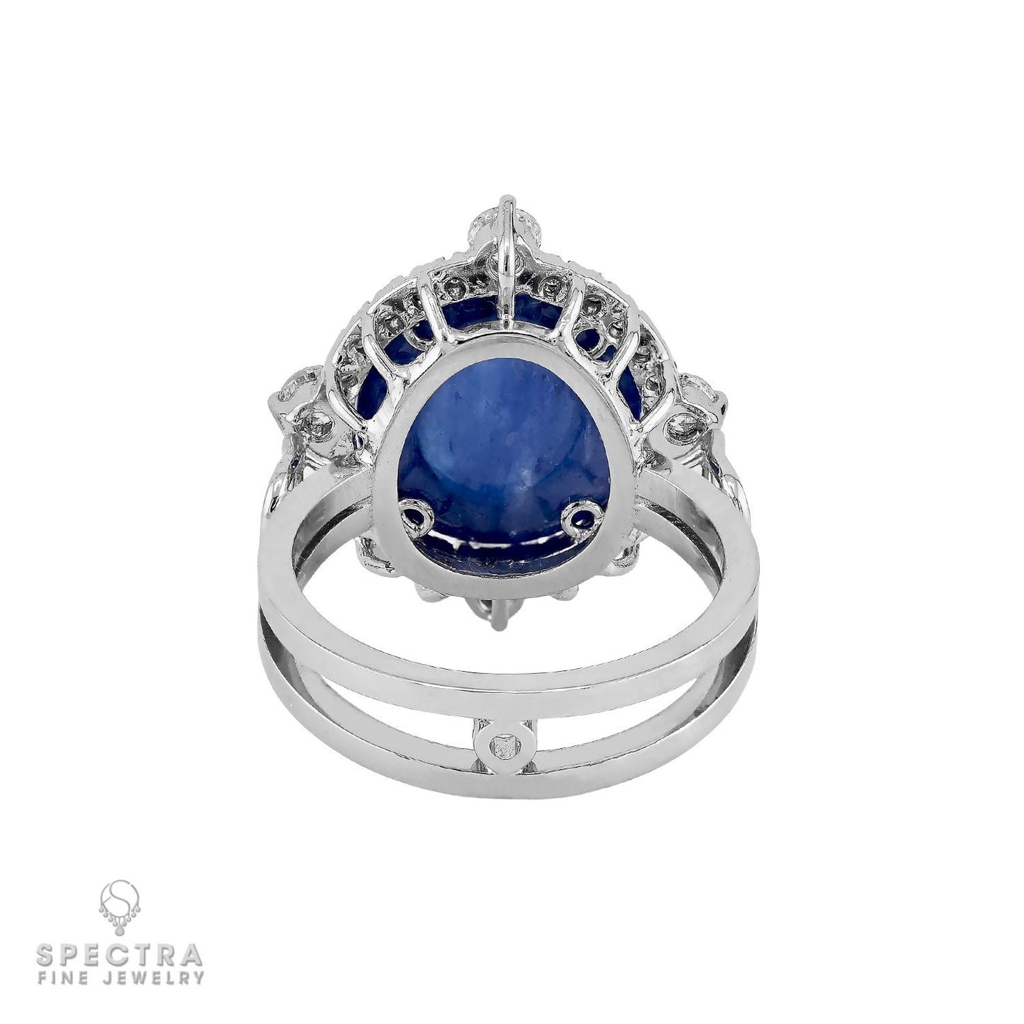10.25 ct. Sapphire Diamond 18k White Gold Ring