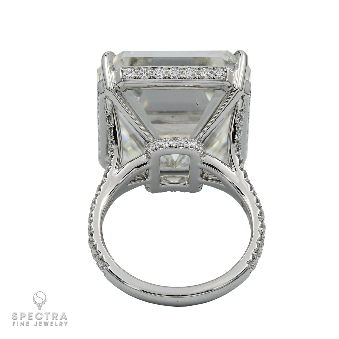 Spectra Fine Jewelry 30.53ct Emerald cut Diamond Platinum Ring