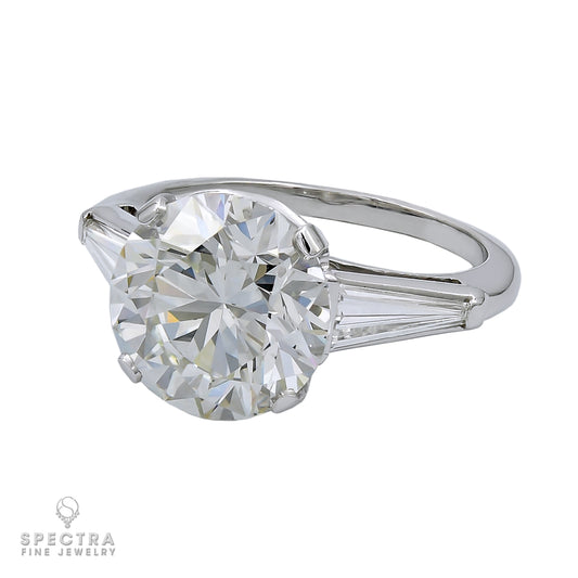 Spectra Fine Jewelry 5.11ct Round Diamond 3-Stone Platinum Engagement Ring