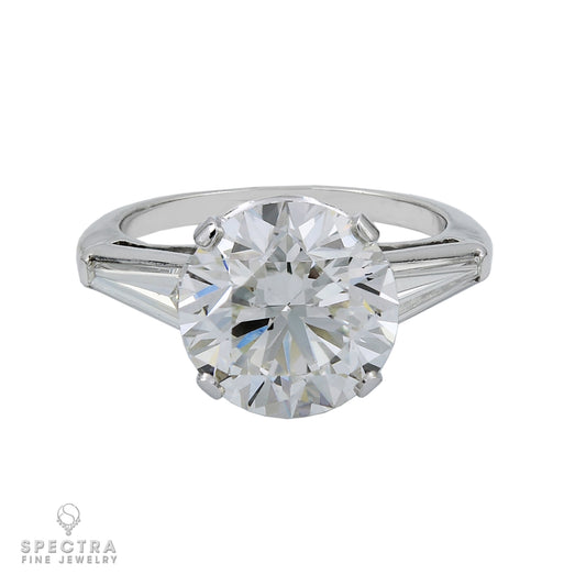 Spectra Fine Jewelry 5.11ct Round Diamond 3-Stone Platinum Engagement Ring