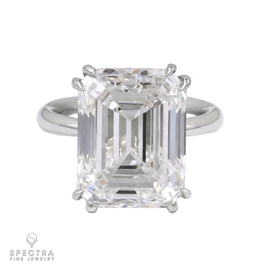 Spectra Fine Jewelry 10.32ct Emerald Cut Diamond Platinum Engagement Ring