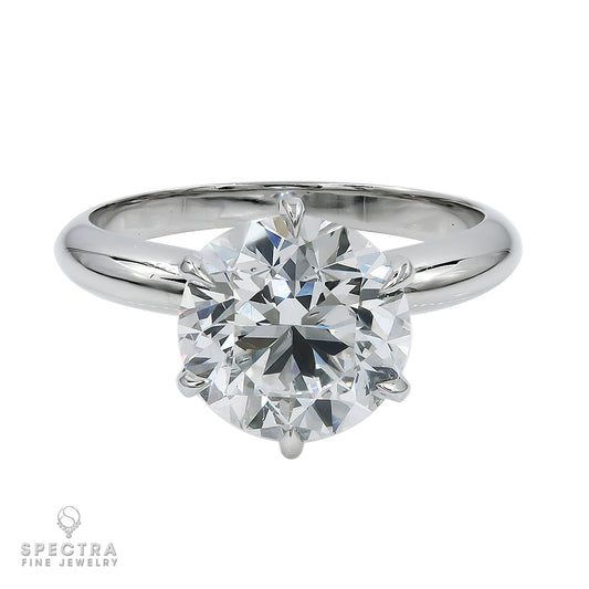 Spectra Fine Jewelry GIA Certified 3.20 Carat Round Diamond Engagement Ring