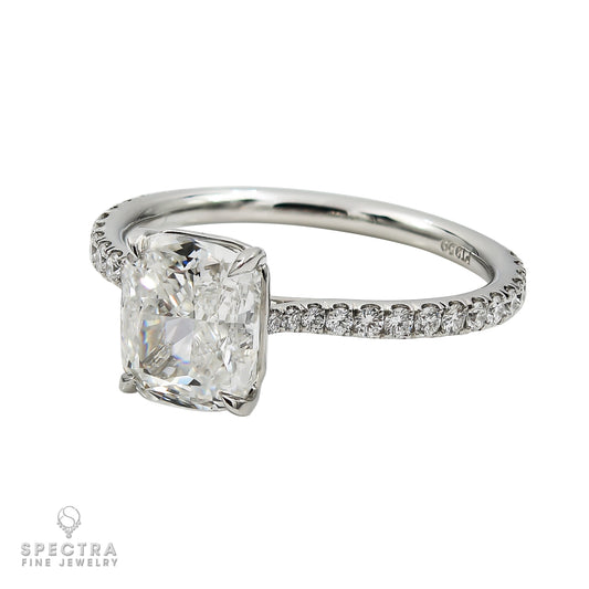 Spectra Fine Jewelry 2.02ct GIA Certified Cushion-Cut Diamond Platinum Ring