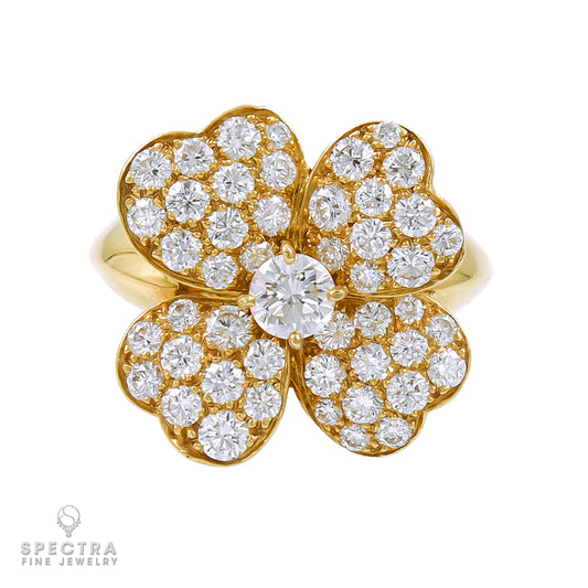 Van Cleef & Arpels Cosmos Diamond Gold Ring Small Model