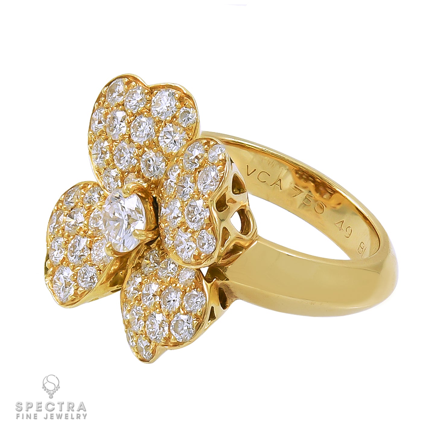 Van Cleef & Arpels Cosmos Diamond Gold Ring Small Model