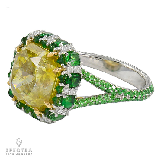 Spectra Fine Jewelry 5.87 Carat Fancy Deep Yellow Diamond Ring