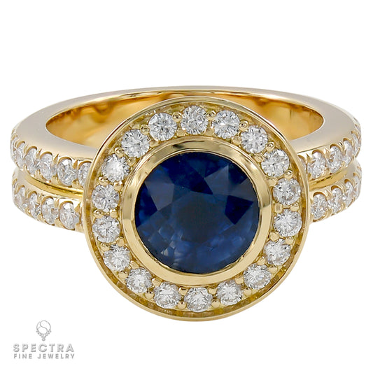 Spectra Fine Jewelry 2.0 ct. Sapphire Diamond Halo Engagement Ring