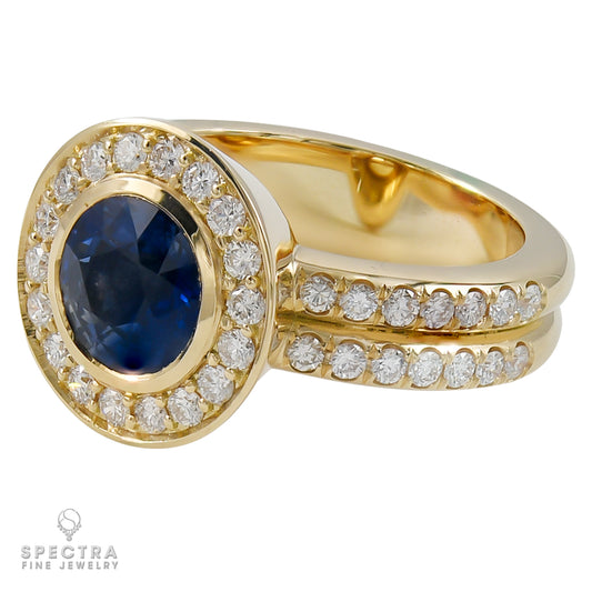 Spectra Fine Jewelry 2.0 ct. Sapphire Diamond Halo Engagement Ring