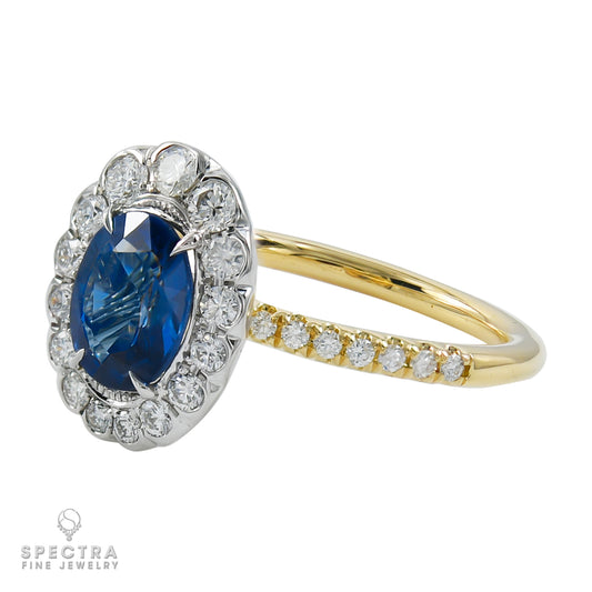 Spectra Fine Jewelry 1.42 ct. Sapphire Diamond Halo Engagement Ring