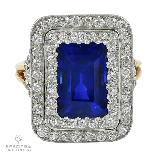 Tiffany & Co. Antique Belle Epoque 7.0 ct. Sapphire Diamond Cocktail Engagement Ring