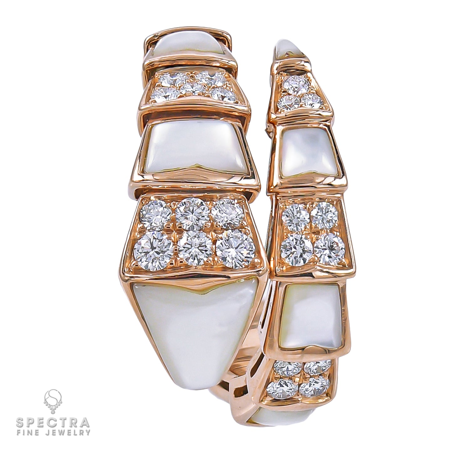 Bulgari Serpenti Rose Gold Diamond Pearl Ring