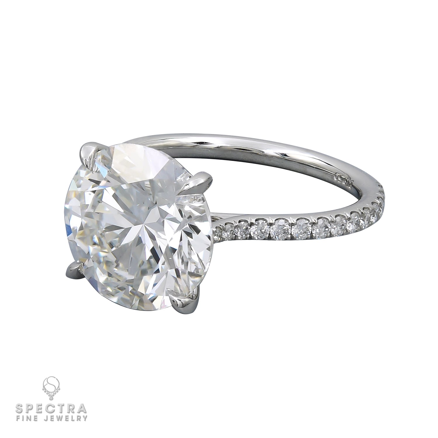 Spectra Fine Jewelry 5.31ct Round Diamond and Platinum Engagement Ring