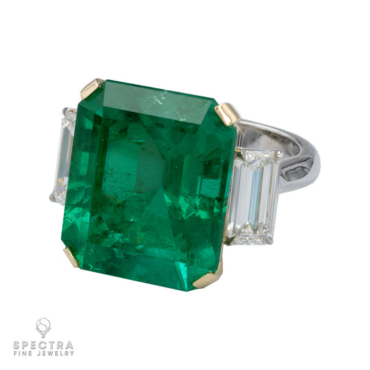 Spectra Fine Jewelry 18.05ct Colombian Emerald Diamond Ring