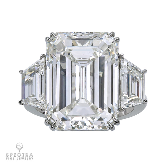 Spectra Fine Jewelry Emerald Cut Diamond Three-Stone Engagement Ring 15.08ct