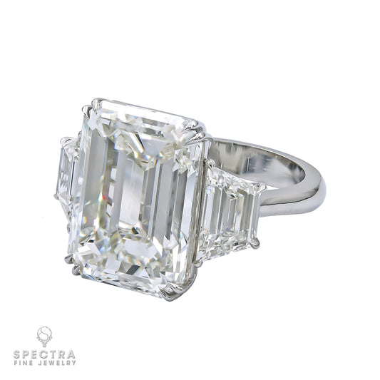 Spectra Fine Jewelry Emerald Cut Diamond Three-Stone Engagement Ring 15.08ct