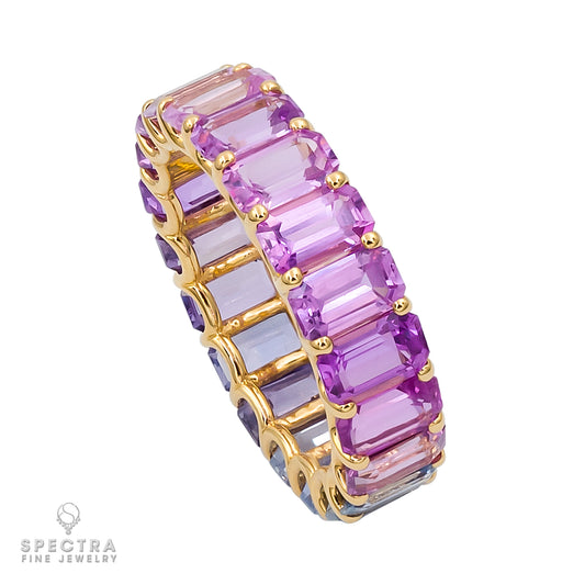Spectra Fine Jewelry 8.19cts Multi-Color Sapphire Eternity Band