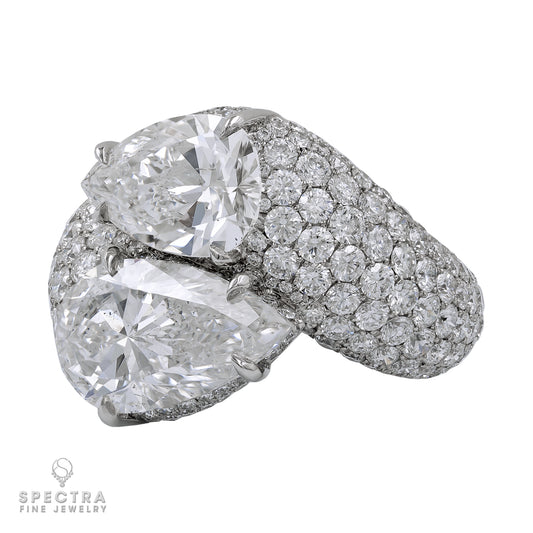 Spectra Fine Jewelry 5.02 ct. & 3.02ct Pear-Shaped Diamond Bypass Ring