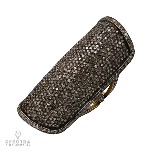 A Cocktail Ring with Black Diamond Pave in 18kt Gold
