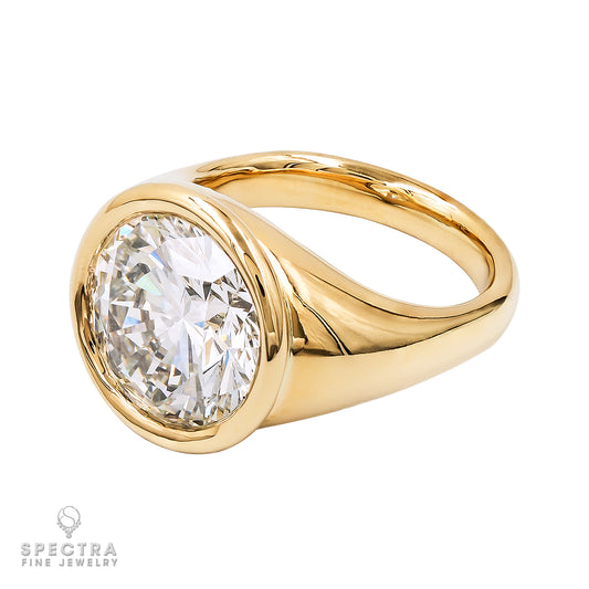 Spectra Fine Jewelry 6.02 ct. Round Cut Diamond Bezel Engagement Ring