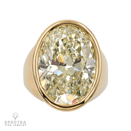 Spectra Fine Jewelry 15.01ct Oval Cut Diamond Bezel Engagement Ring