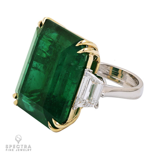 Spectra Fine Jewelry 34.73 ct. Zambian Emerald Cocktail Engagement Ring