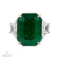 Spectra Fine Jewelry 11.68 ct. Emerald Diamond Three-Stone Engagement Ring