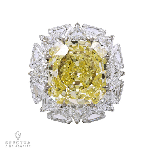 Spectra Fine Jewelry 10.11 ct. Certified Yellow Diamond Halo Ring