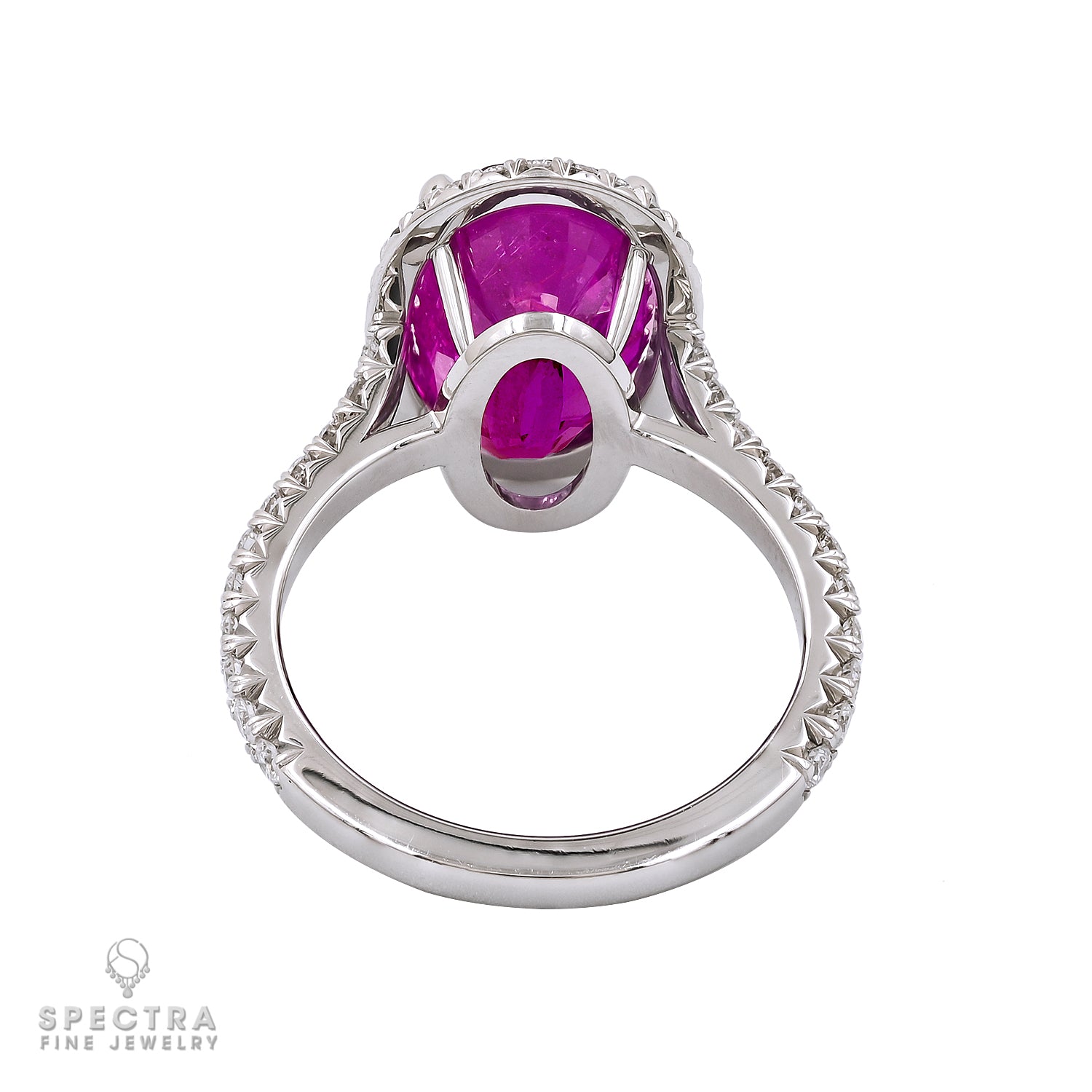 Spectra Fine Jewelry Madagascar Pink Sapphire Diamond Halo Cocktail Ring