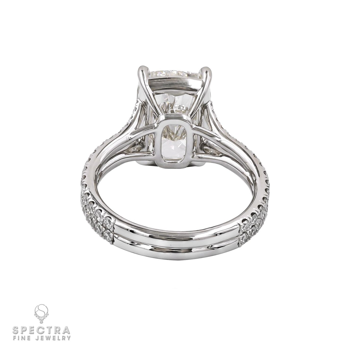 Spectra Fine Jewelry 5.04ct Cushion Cut Diamond Double Shank Ring