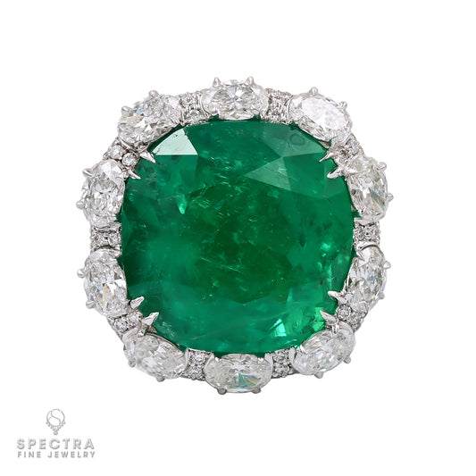 Spectra Fine Jewelry Gemstone Marvel: 23.51-Carat Certified Colombian Emerald Ring