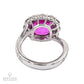 Spectra Fine Jewelry 7.08ct Unheated Cushion Pink Sapphire Ring with Diamonds