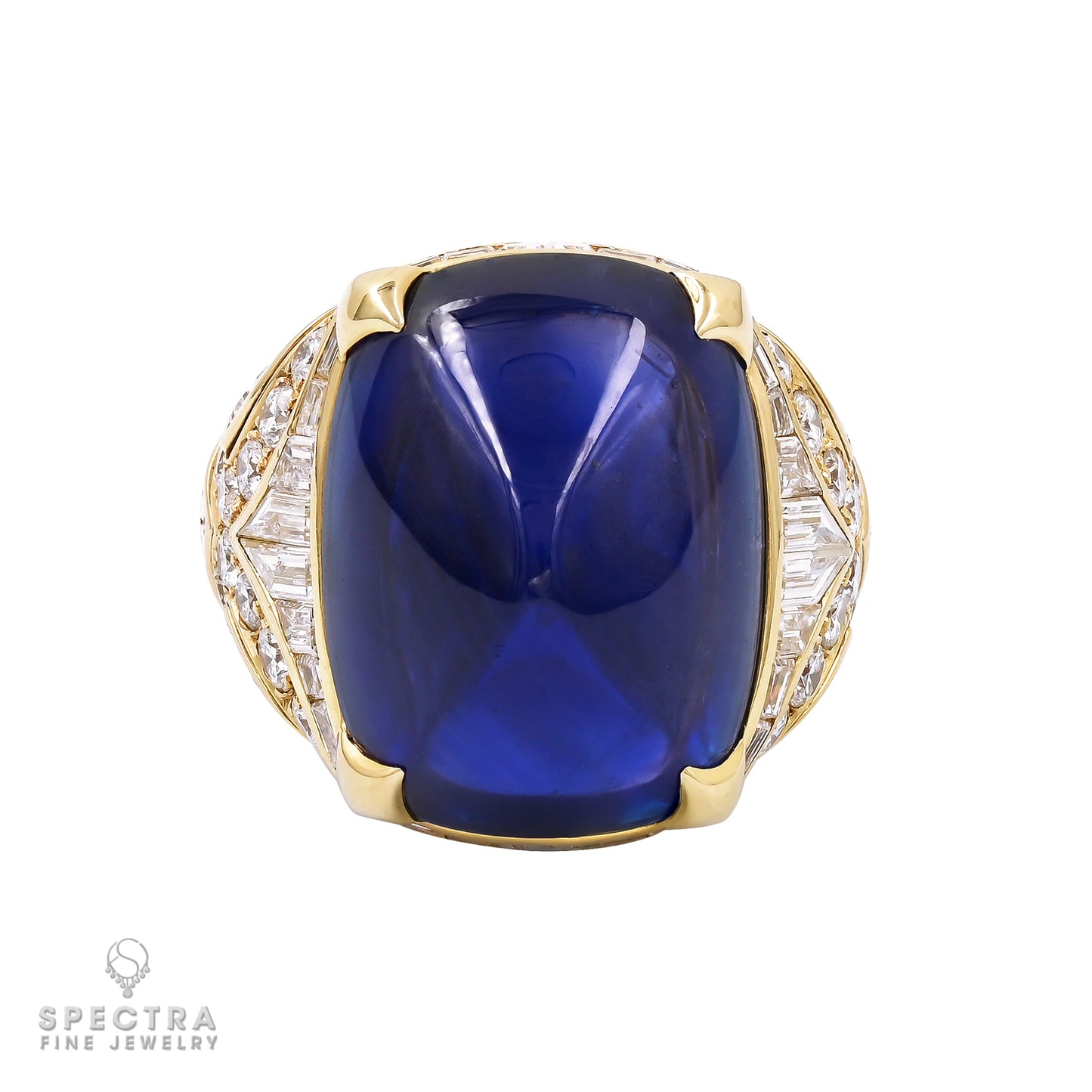 Bulgari 35.72 ct. Ceylon Sapphire Diamond 18K Yellow Gold Ring