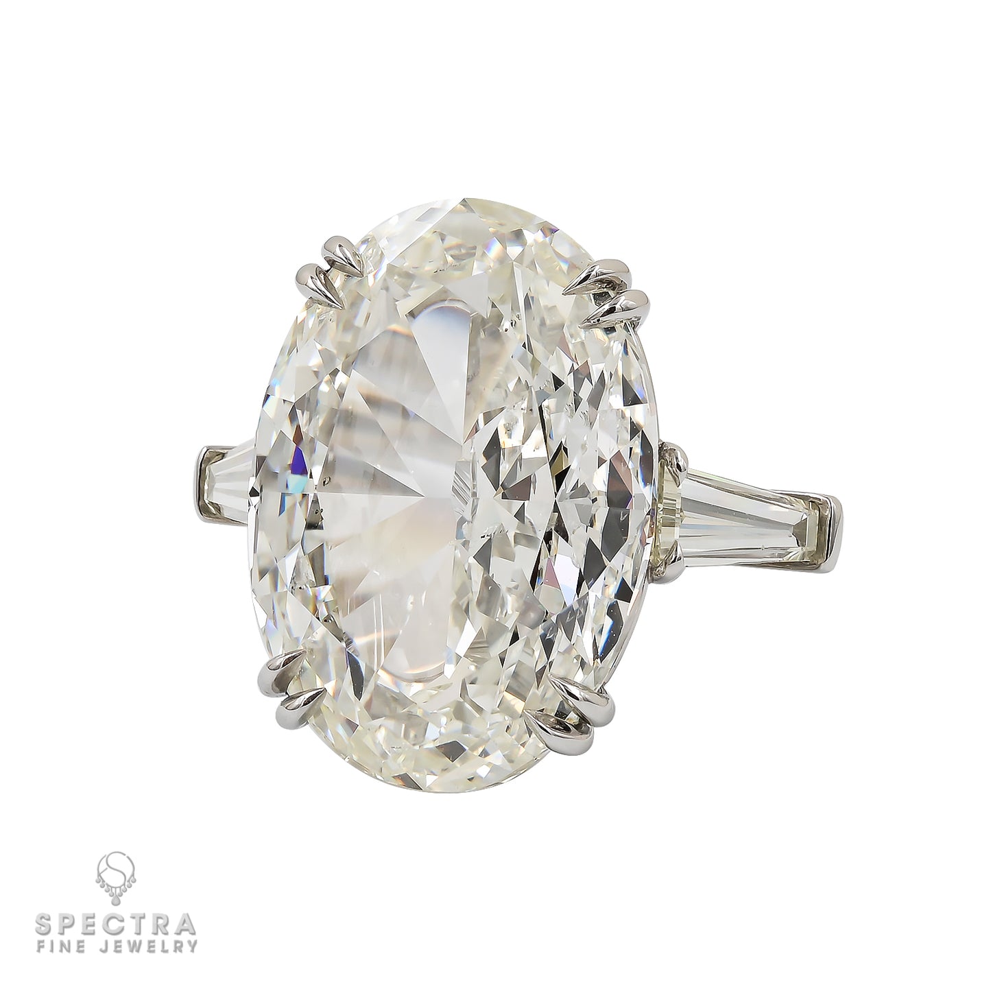 Spectra Fine Jewelry: 20.07ct Oval Diamond Three Stone Engagement Ring