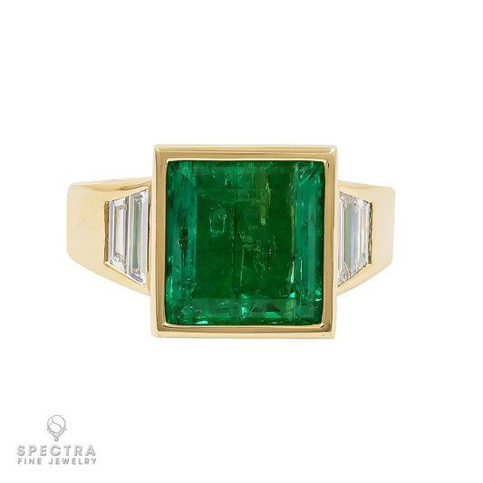Spectra Fine Jewelry 6.77ct GIA Certified Colombian Emerald Ring