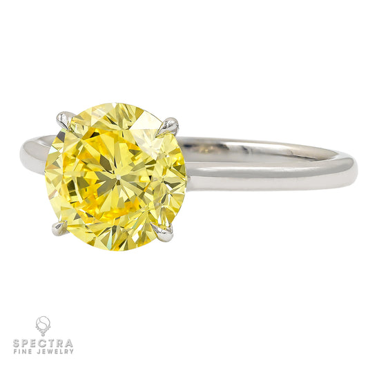 Spectra Fine Jewelry 2.37 ct. Fancy Vivid Yellow Diamond Solitaire Ring