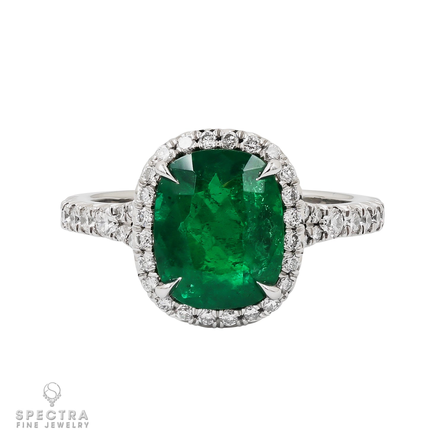 Spectra Fine Jewelry 2.26cts Emerald and Diamond Ring