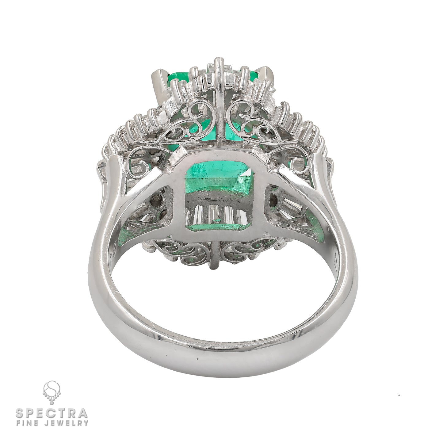 2.92ct Colombian Emerald and Diamond Platinum Ring