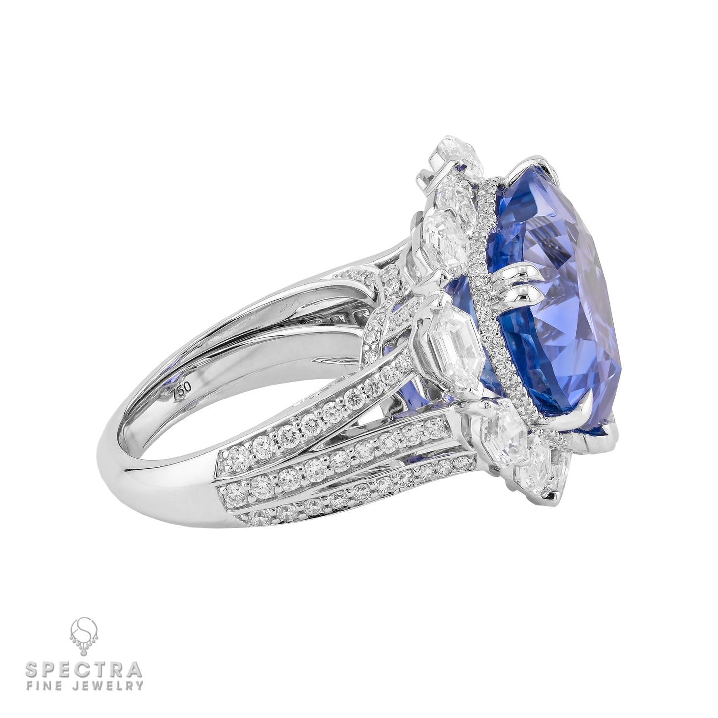 Spectra Fine Jewelry 18.29ct. Heart Shaped Sapphire, Diamond Ring