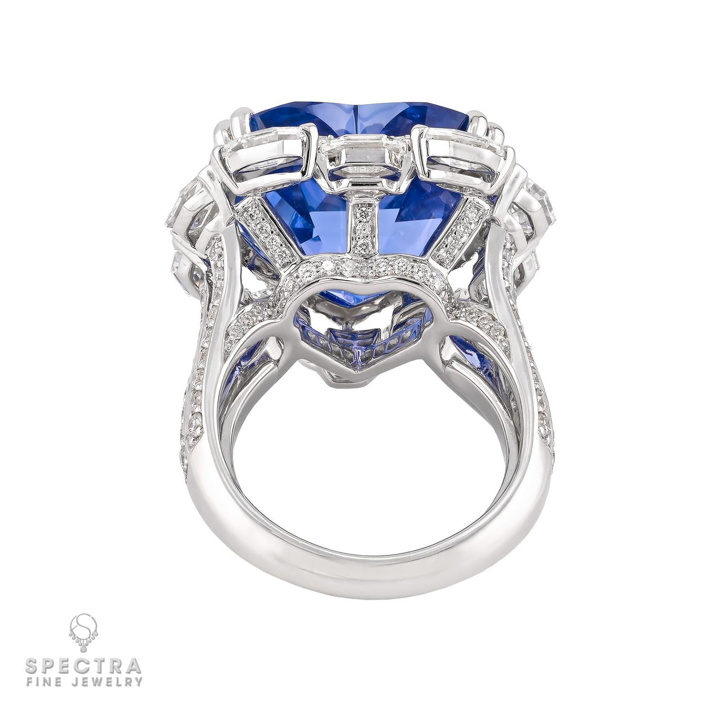 Spectra Fine Jewelry 18.29ct. Heart Shaped Sapphire, Diamond Ring