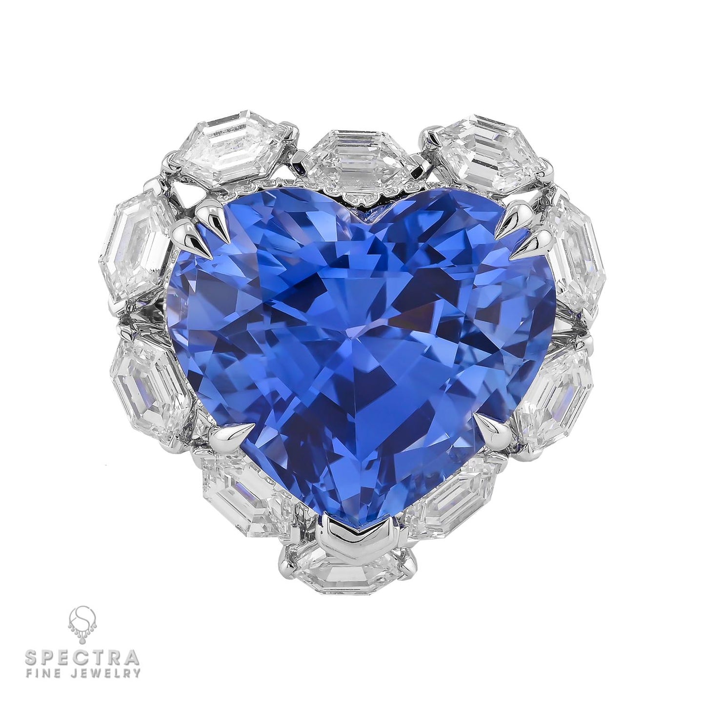 Spectra Fine Jewelry 18.29ct. Heart Shaped Sapphire, Diamond Ring