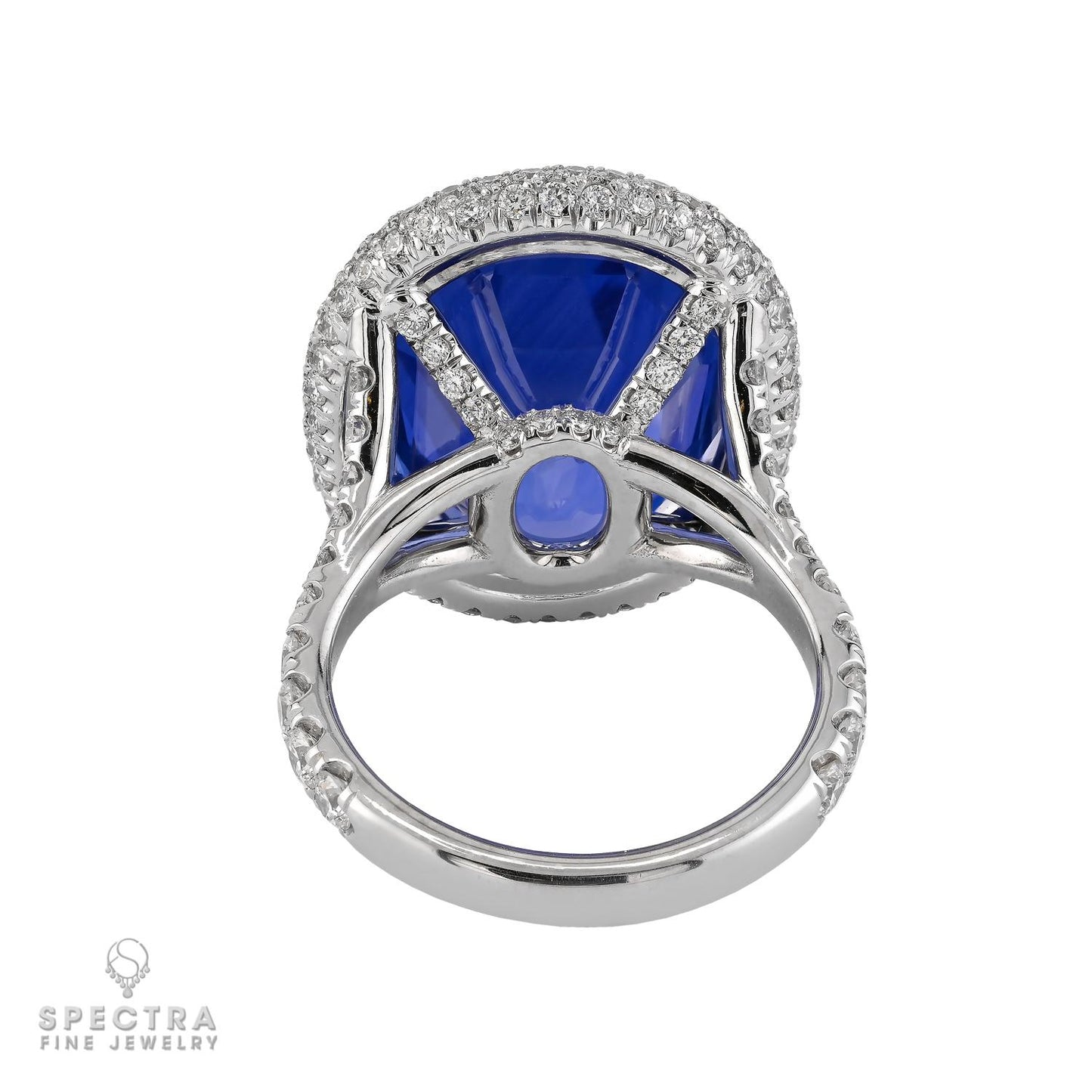 Spectra Fine Jewelry 19.80ct Cornflower Blue Ceylon Sapphire & Diamond Ring