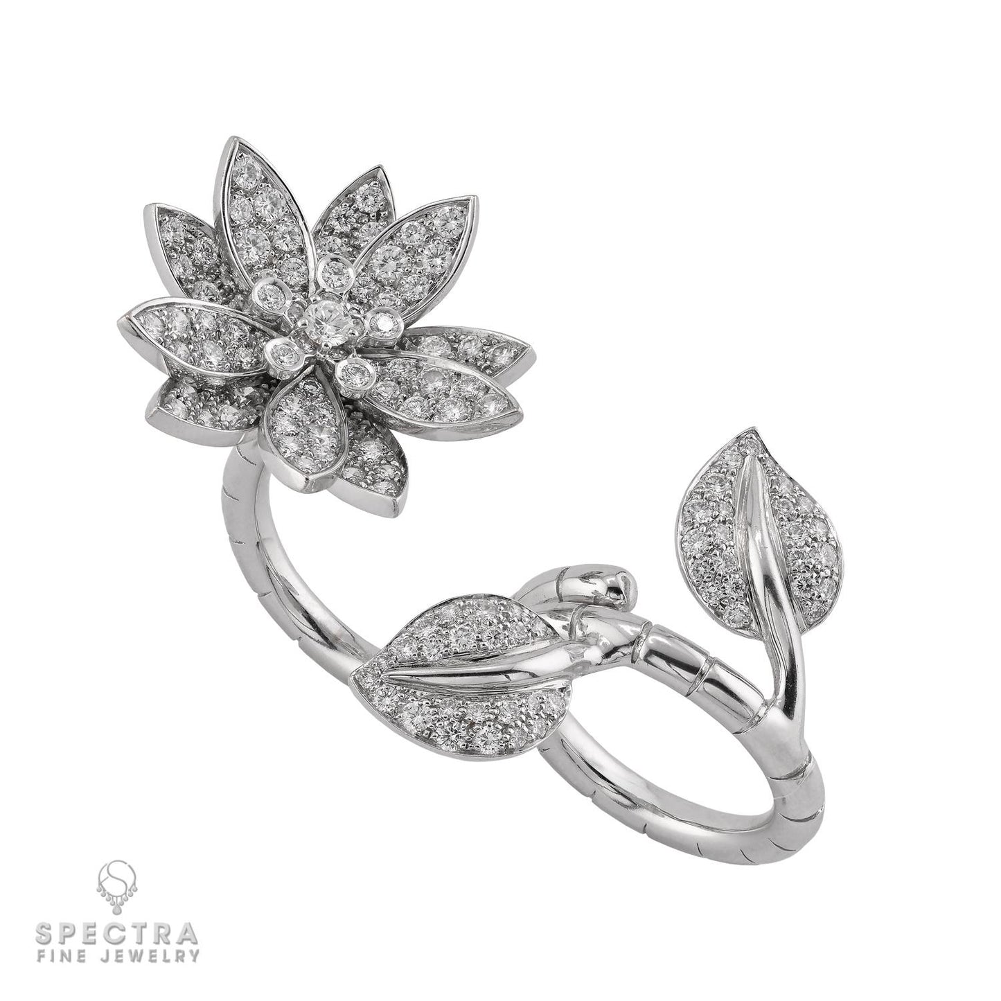 Van Cleef & Arpels Diamond Lotus Between the Finger Ring