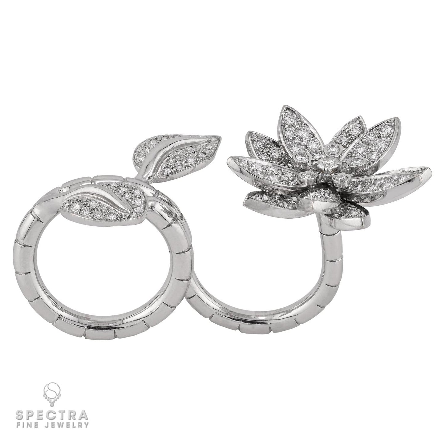 Van Cleef & Arpels Diamond Lotus Between the Finger Ring