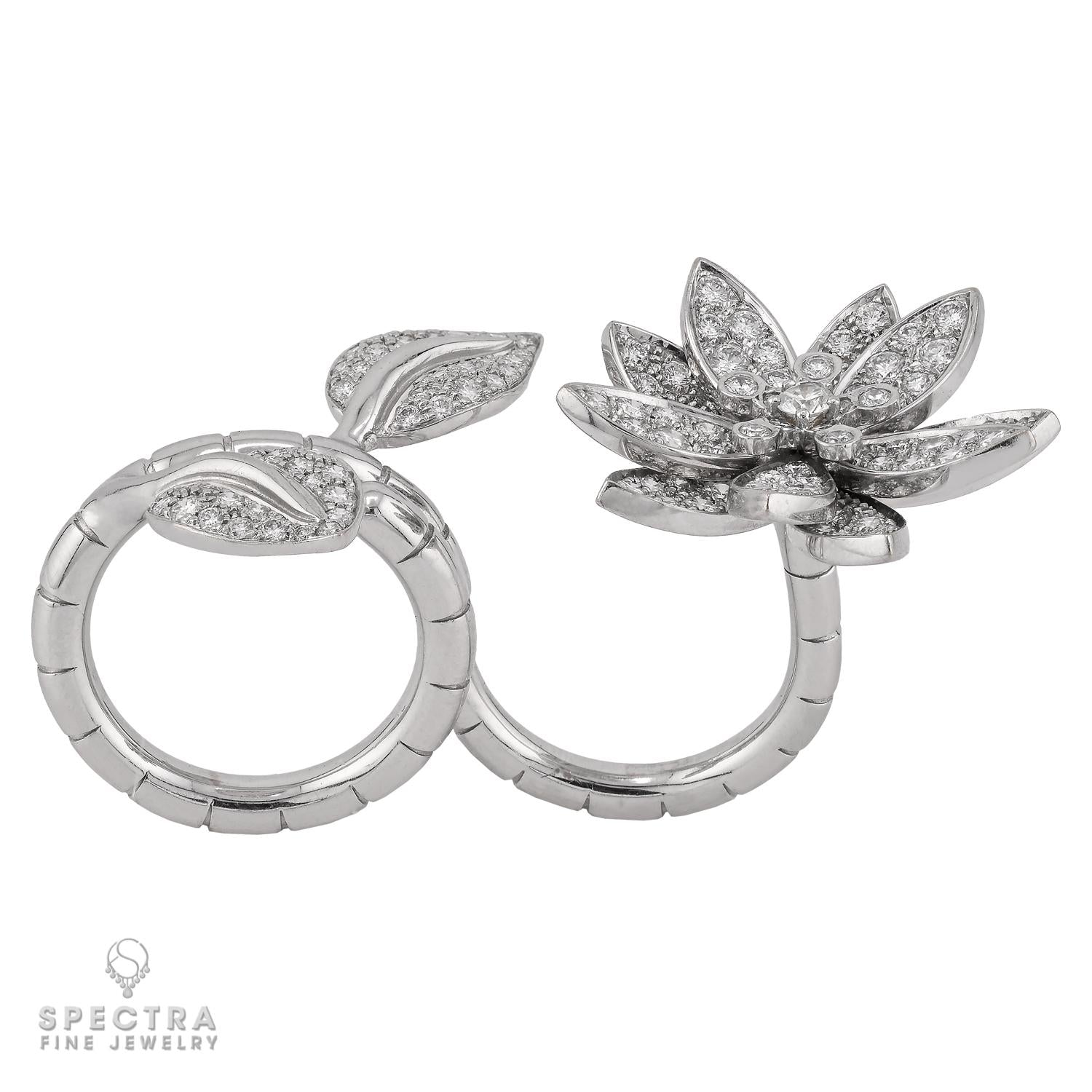 Van Cleef & Arpels Diamond Lotus Between the Finger Ring