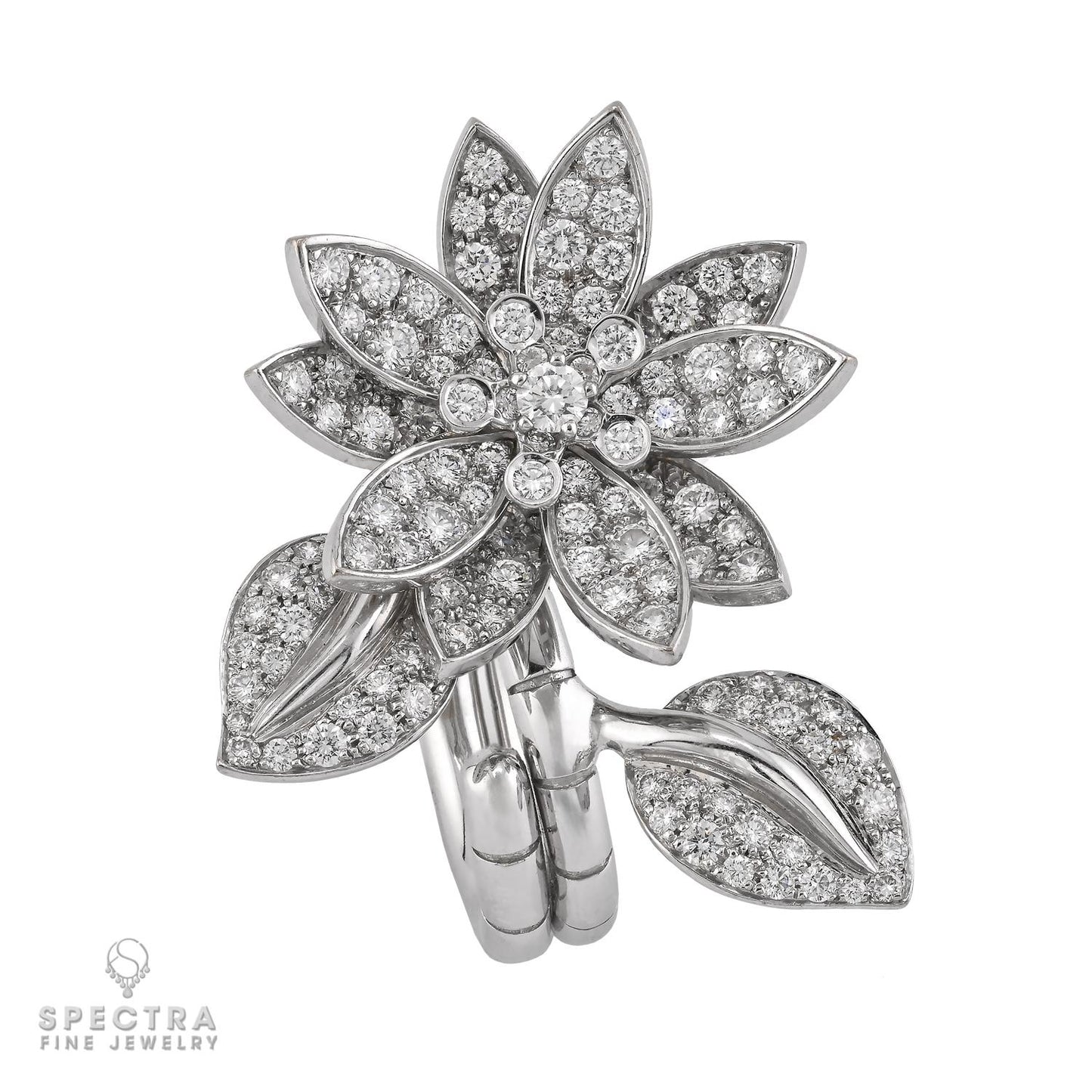 Van Cleef & Arpels Diamond Lotus Between the Finger Ring