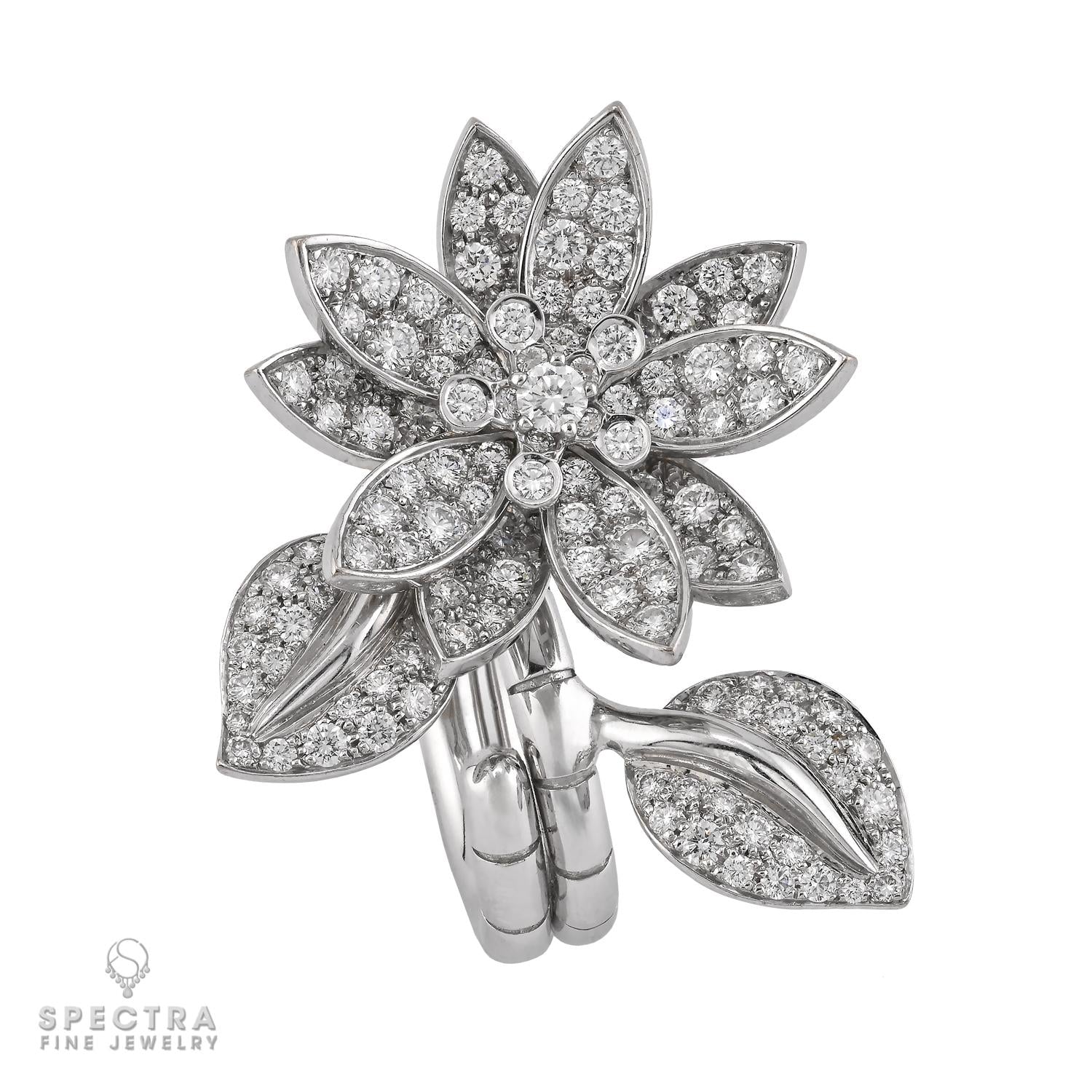 Van Cleef & Arpels Diamond Lotus Between the Finger Ring