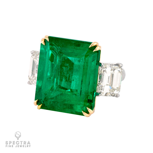 28.65 ct. Colombian Emerald & Diamond Ring by Spectra Fine Jewelry