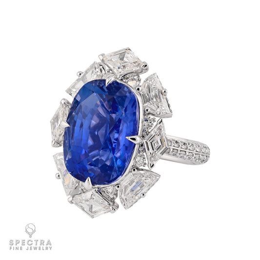 13.57ct No Heat Madagascar Sapphire Ring - Spectra Fine Jewelry