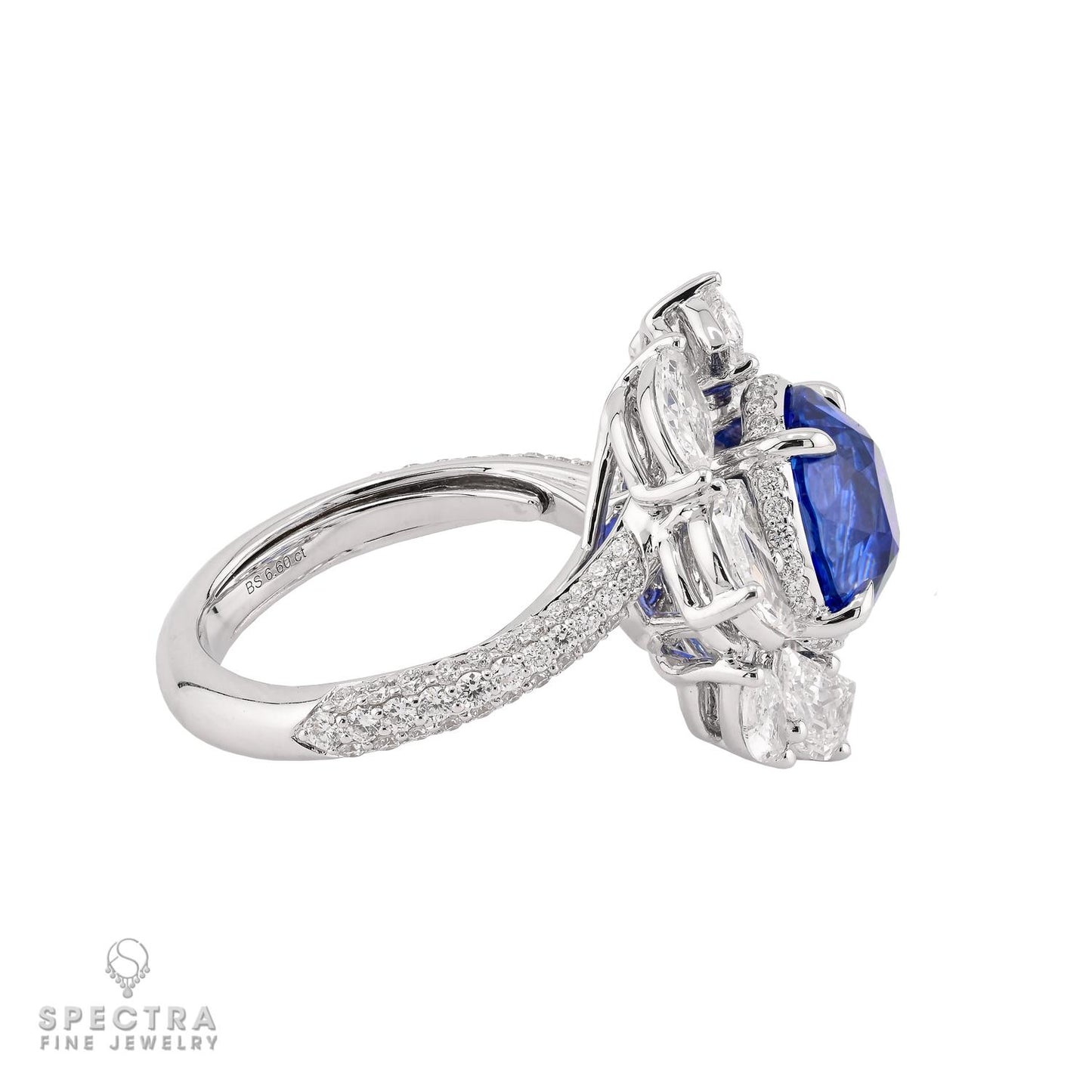 Spectra Fine Jewelry 6.60 ct Ceylon Sapphire, Diamond Halo