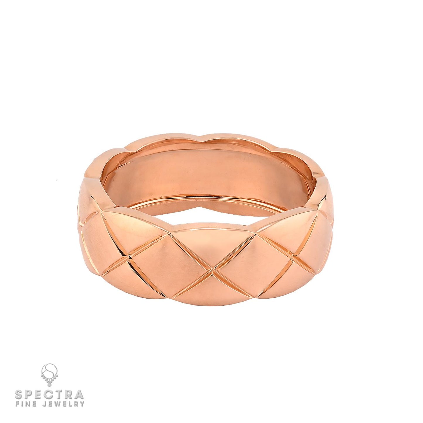 Diamond Wedding Band in 18K Rose Gold, Size 6.5